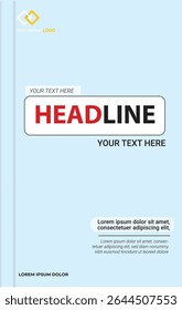 Abstract book cover template featuring a modern design with torn paper effect.