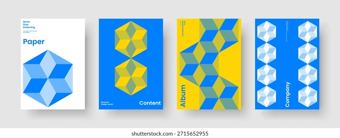 Plantilla de portada de libro Abstractas. Diseño de fondo geométrico. Diseño de folleto creativo. Volante. Cartel. Informe. Anuncio. Presentación de Negocios. Boletín informativo. Folleto. Revista. Manual. Publicidad