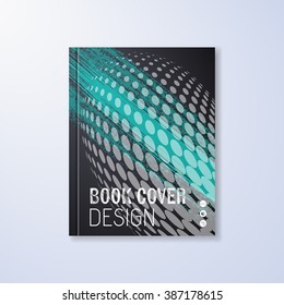 Abstract book design template with halftone effect