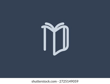 An abstract book drawn in simple line style symbolizing knowledge learning wisdom education clarity and modern intellectual identity