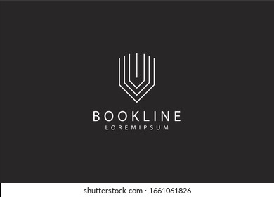 abstract book. Elegant library book symbol, Icon vector line art logo