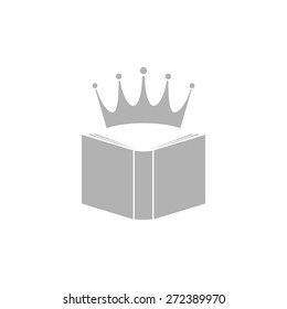 Abstract book icon with a crown.