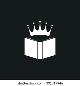 Abstract book icon with a crown.