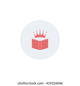 Abstract book icon with a crown.