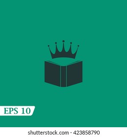Abstract book icon with a crown.