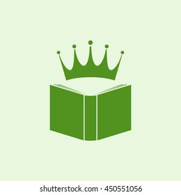 Abstract book icon with a crown.