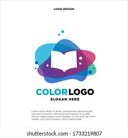 Abstract book logo designs concept vector, Colorful School logo designs