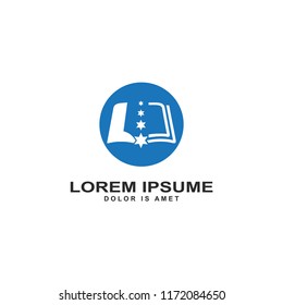abstract book logo template, education icon symbol vector illustration