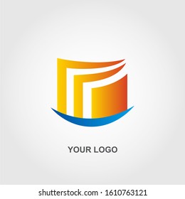 abstract book logo vector template design