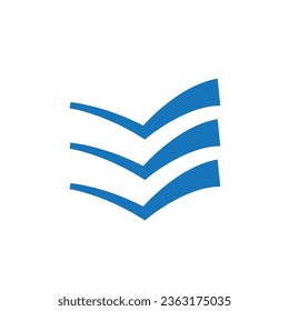 abstract book simple logo design.