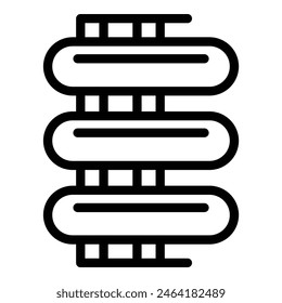 Abstract book spine icon vector in black and white for minimalist graphic design symbolizing reading, library, literature, education, and knowledge