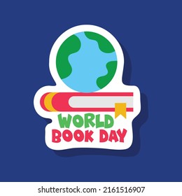 Abstract book sticker art and background design