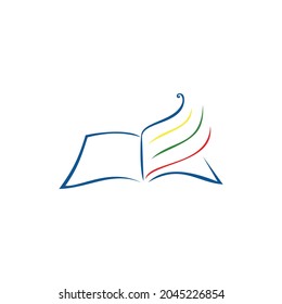 abstract book stylish logo icon flat concept vector graphic design