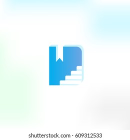 Abstract book vector logo in a modern flat style.
