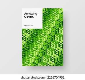 Dibujo de diseño del vector A4 del folleto abstracto. Las formas de mosaico aislado forman la distribución de los folletos de la compañía.