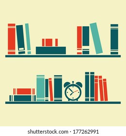 abstract books shelf on a yellow background