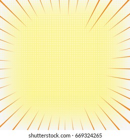 abstract boom blank speech bubble pop art, comic book on yellow background vector illustration
