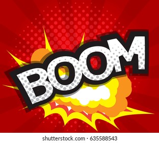 abstract boom comic book, pop art background vector illustration