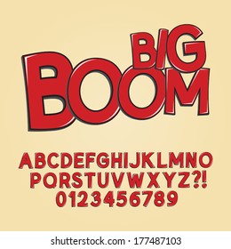 Abstract Boom Pop Art Font and Numbers, Eps 10 Vector
