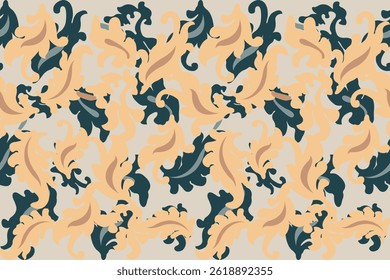 Abstract booming flowers pattern. Hand draw flowers. Botanical pattern. For print cloth, texture design, textile, fabric, printing. Vector design 