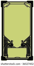 Abstract border with the bird who has stretched wings in style art-nouveau