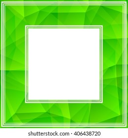 Abstract border with bright and light green triangles.