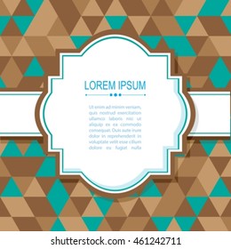 Abstract border with brown and blue triangles.