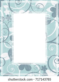 Abstract border with floral curves. Template for photo frames or images.