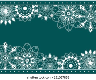 Abstract border with floral elements. Vector illustration