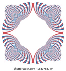 Abstract border frame, banner, card, cover, poster, geometric halftone lines pattern, vector texture.