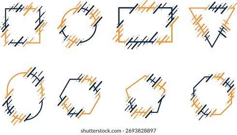 Abstract border frame design features artistic shapes and colors forming a modern, creative edge around the main content.
