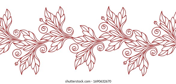 Abstrakte Grenze mit geometrischen Blättern. Weißer Hintergrund.