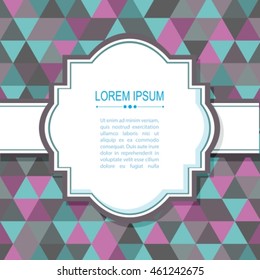 Abstract border with gray and pink triangles.