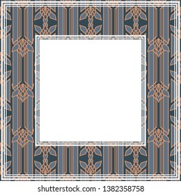 Abstract border with grunge circles.  Art deco style. Design element for photo frame, poster or home decor.
