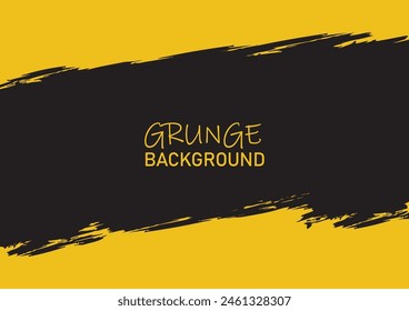 Abstract border grunge texture background rough edge frame yellow color vector illustration template