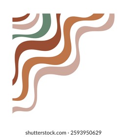 Abstract border with modern wavy line art frame minimal design