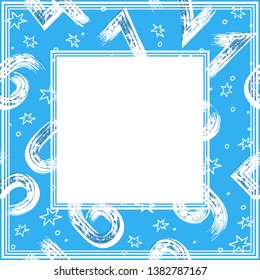 Abstract border with numbers. Numerology, astronumerology and human design characters. Design element for photo frame, poster or home decor.
