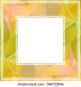 Abstract border on a yellow polygonal background.