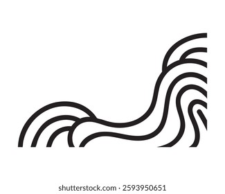 Abstract border with ornamental wavy line art frame