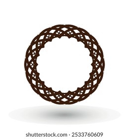 padrão de borda abstrato marrom círculo decorativo decoração elemento vetor ilustração