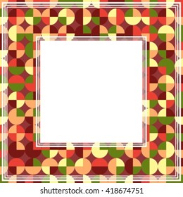 Abstract border with pink and brown circles.