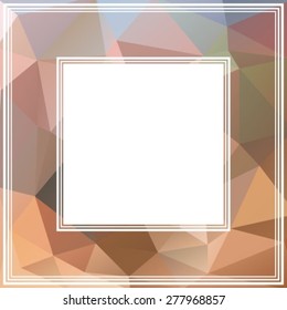 Abstract border with pink and brown triangles.