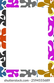 Abstract border of rainbow colored curved lines. Border with colorful abstract motif
