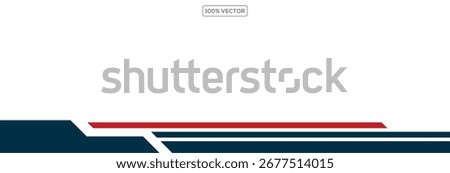 Abstract border shape for banner design. Header with red section. Website page template