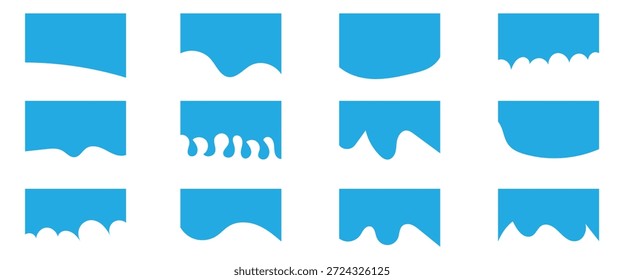 Formas de borda abstratas para design de banner. Modelos de página do site. Elementos modernos de separador superior. 
Forma de cabeçalho para o site . Elemento de design abstrato para modelo.