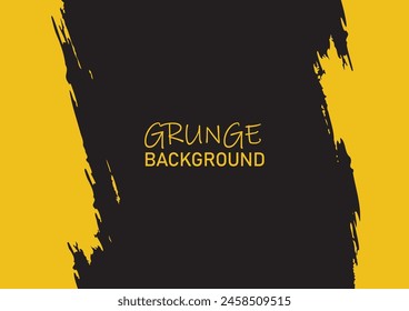 Abstract border texture grunge background rough edge frame yellow color vector illustration template