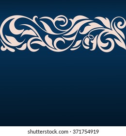 Abstract border. Vintage design on a blue background. Ornamental dividers 