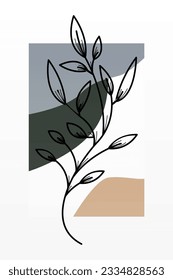 Abstract botani wall art decoration. Boho flower wall decor printable poster. Flower wall art home decoration poster