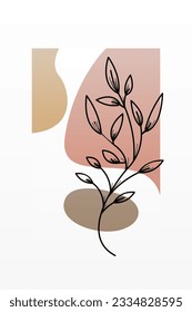 Abstract botani wall art decoration. Boho flower wall decor printable poster. Flower wall art home decoration poster