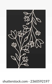 Abstract botani wall art decoration. Boho flower wall decor printable poster. Flower wall art home decoration poster